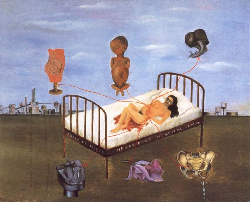 Frida Kahlo Henry Ford Hospital portrays Frida Kahlo-s Loss of he second pregnancy. oil painting picture